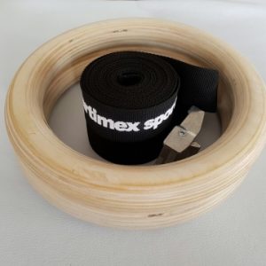 Anelli di ginnastica da legno con cinghie, codice 1163-cinghia.